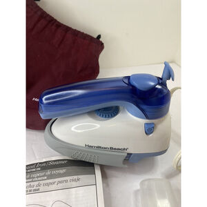 Hamilton Beach Travel Iron with Steamer Cup Instructions Storage Bag EUC